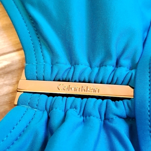 Calvin Klein Blue Halter Swim Top | Size S - Picture 2 of 4